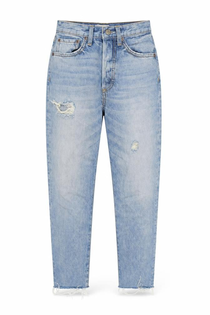 boyish Womens Blue Cotton Tapered Jeans Size 8 L25.5 in Regular Button