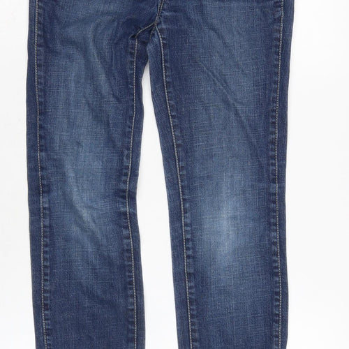 Tommy Girls Blue Ikat Cotton Blend Straight Jeans Size 10 Years L24 in Regular Zip