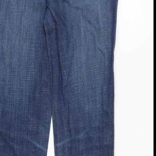 Tommy Girls Blue Ikat Cotton Blend Straight Jeans Size 10 Years L24 in Regular Zip