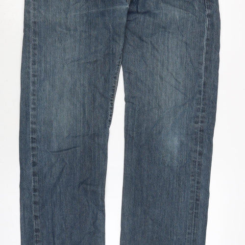 Levis Mens Blue Cotton Straight Jeans Size 31 in L32 in Regular Button