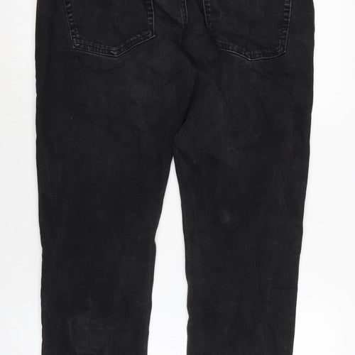 NEXT Mens Grey Cotton Blend Straight Jeans Size 34 in L28 in Slim Zip