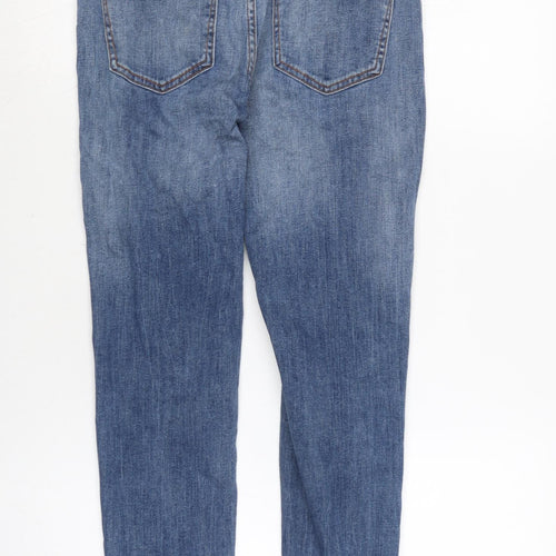 Zara Womens Blue Cotton Blend Tapered Jeans Size 24 in L24 in Regular Zip