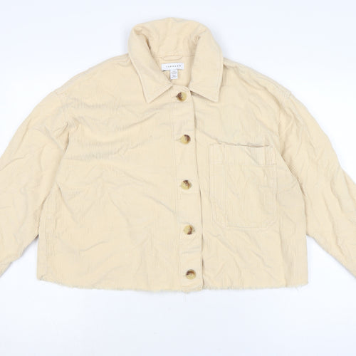 Topshop Womens Ivory Jacket Size M Button