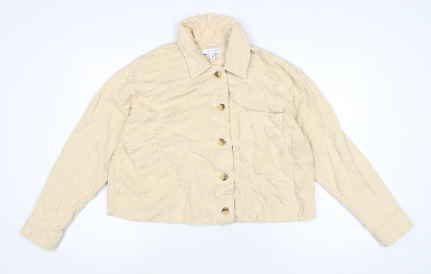 Topshop Womens Ivory Jacket Size M Button
