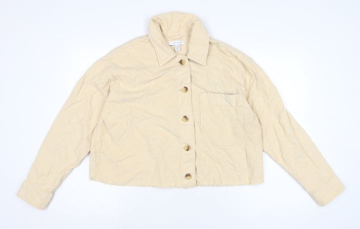 Topshop Womens Ivory Jacket Size M Button