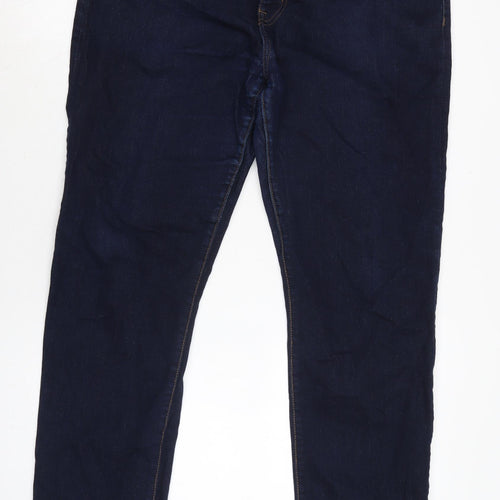 easy denim Mens Blue Cotton Blend Straight Jeans Size 36 in L34 in Regular Zip
