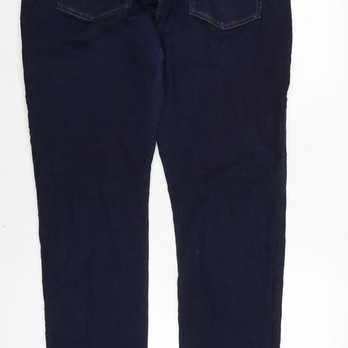 easy denim Mens Blue Cotton Blend Straight Jeans Size 36 in L34 in Regular Zip