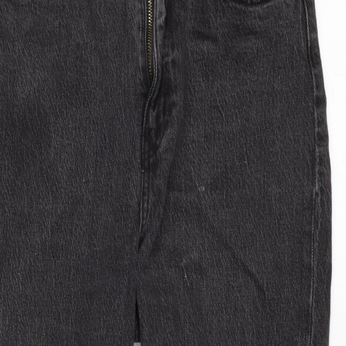 H&M Womens Grey Cotton Blend Straight Jeans Size 10 L25 in Regular Zip