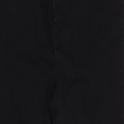 Denim & Co. Womens Black Cotton Blend Tapered Jeans Size 16 L27 in Regular Zip