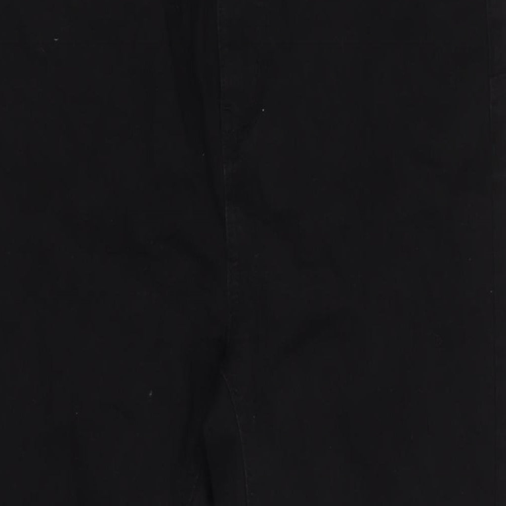 Denim & Co. Womens Black Cotton Blend Tapered Jeans Size 16 L27 in Regular Zip