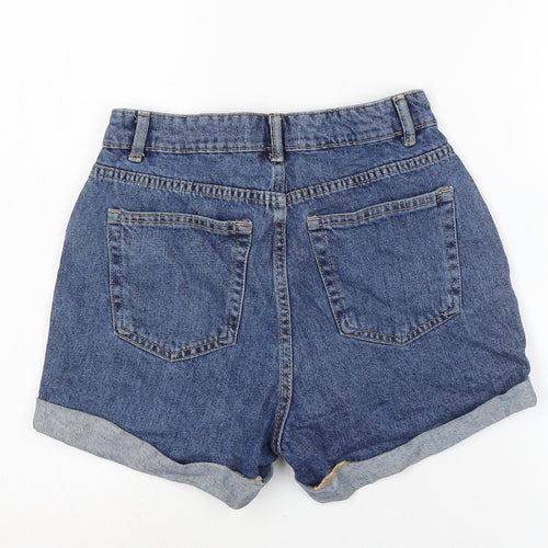 Denim & Co. Womens Blue Cotton Boyfriend Shorts Size 8 Regular Zip