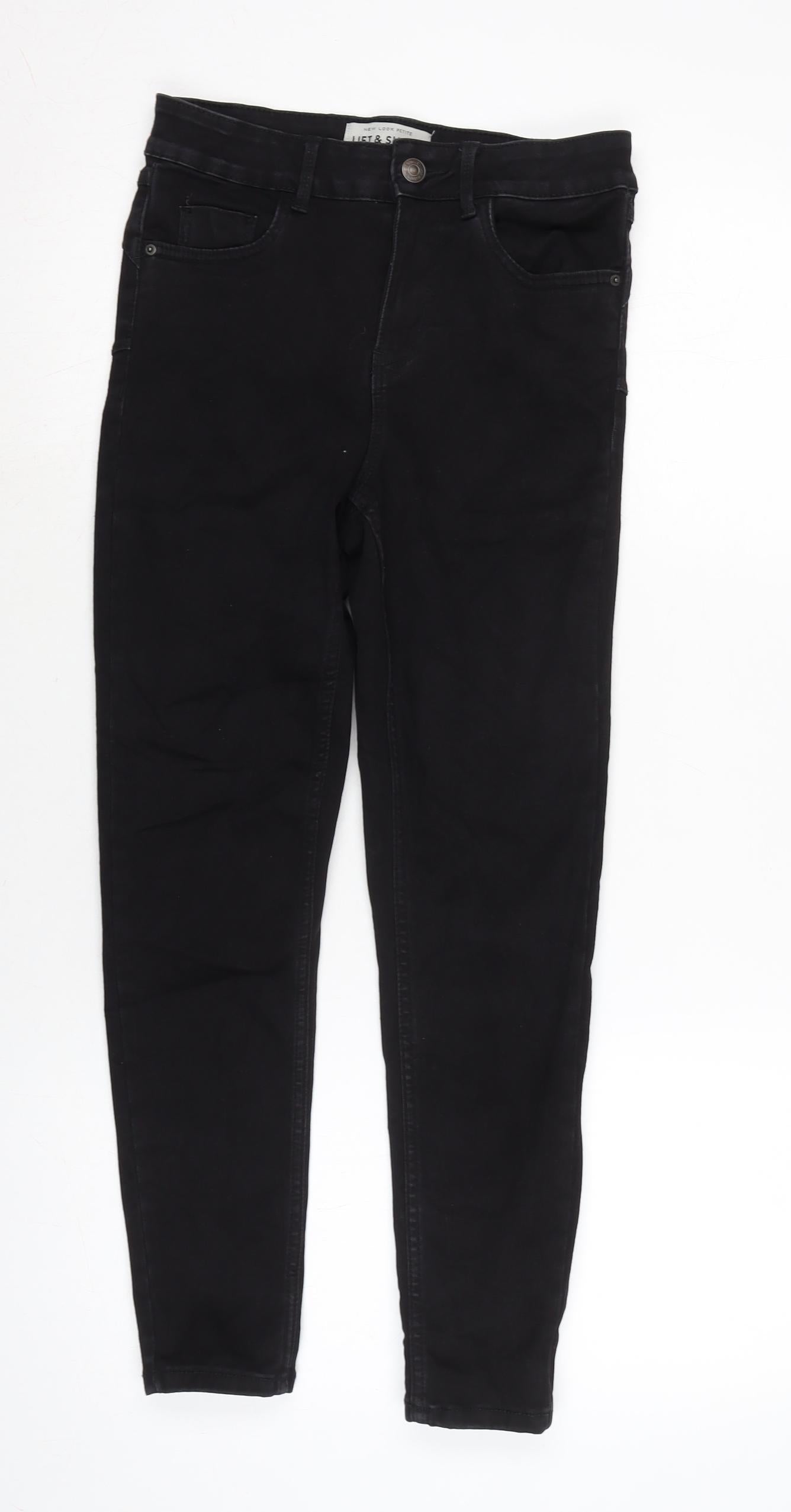 New Look Womens Black Cotton Blend Skinny Jeans Size 8 L23 in Regular Zip