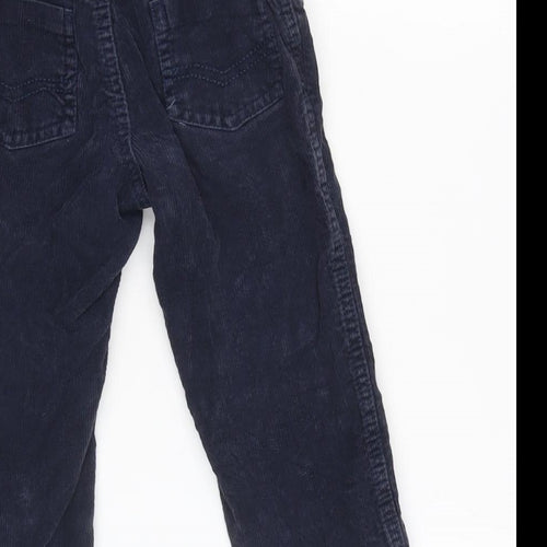 John Lewis Boys Blue Cotton Capri Trousers Size 12-18 Months Zip - Inside Leg 10n - Waist 14In.