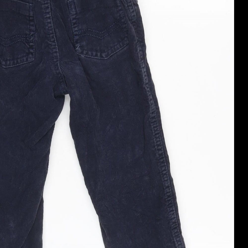 John Lewis Boys Blue Cotton Capri Trousers Size 12-18 Months Zip - Inside Leg 10n - Waist 14In.