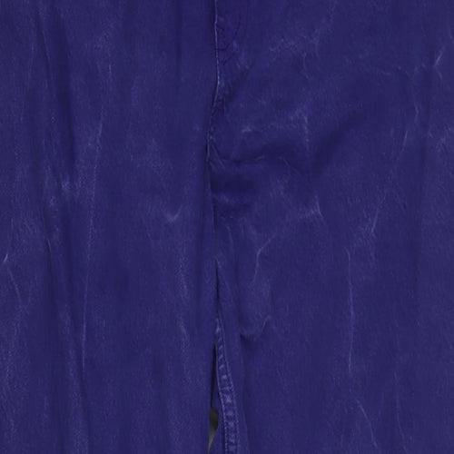 Zara Womens Purple Cotton Wide-Leg Jeans Size 8 L34 in Regular Zip