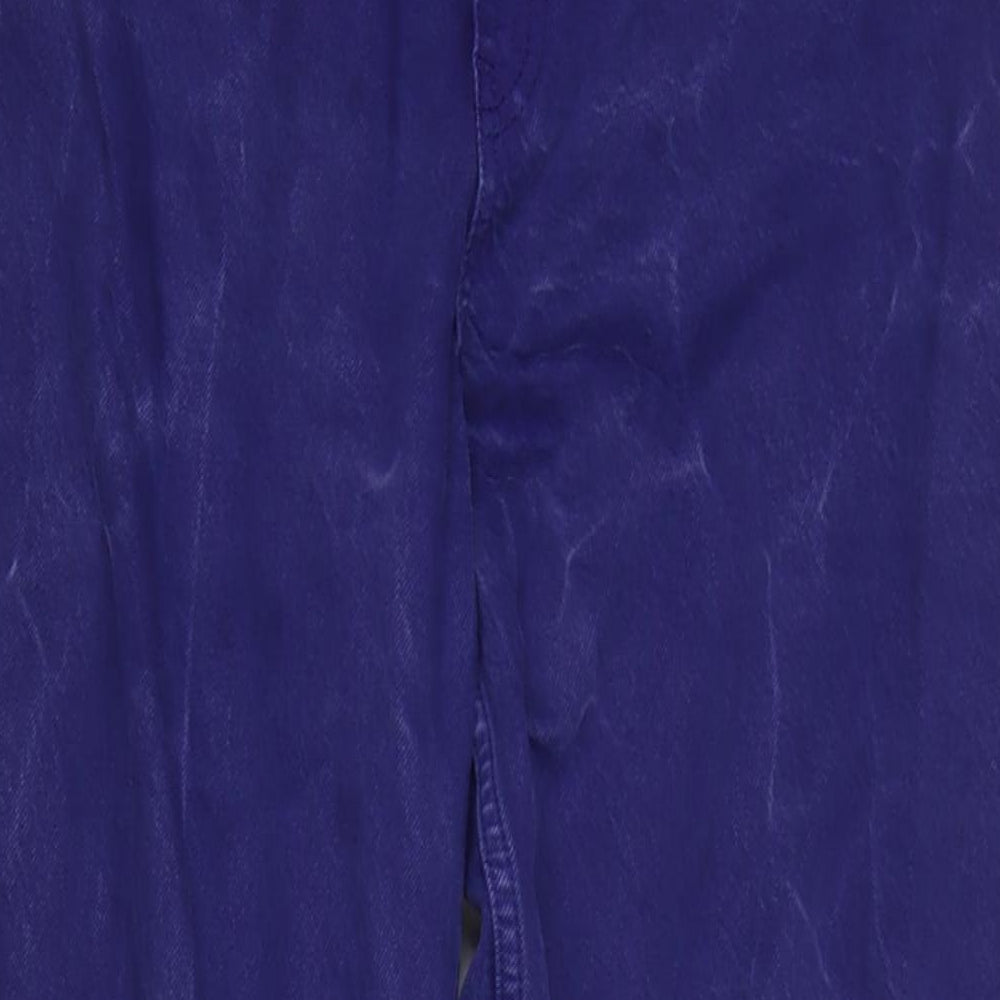 Zara Womens Purple Cotton Wide-Leg Jeans Size 8 L34 in Regular Zip