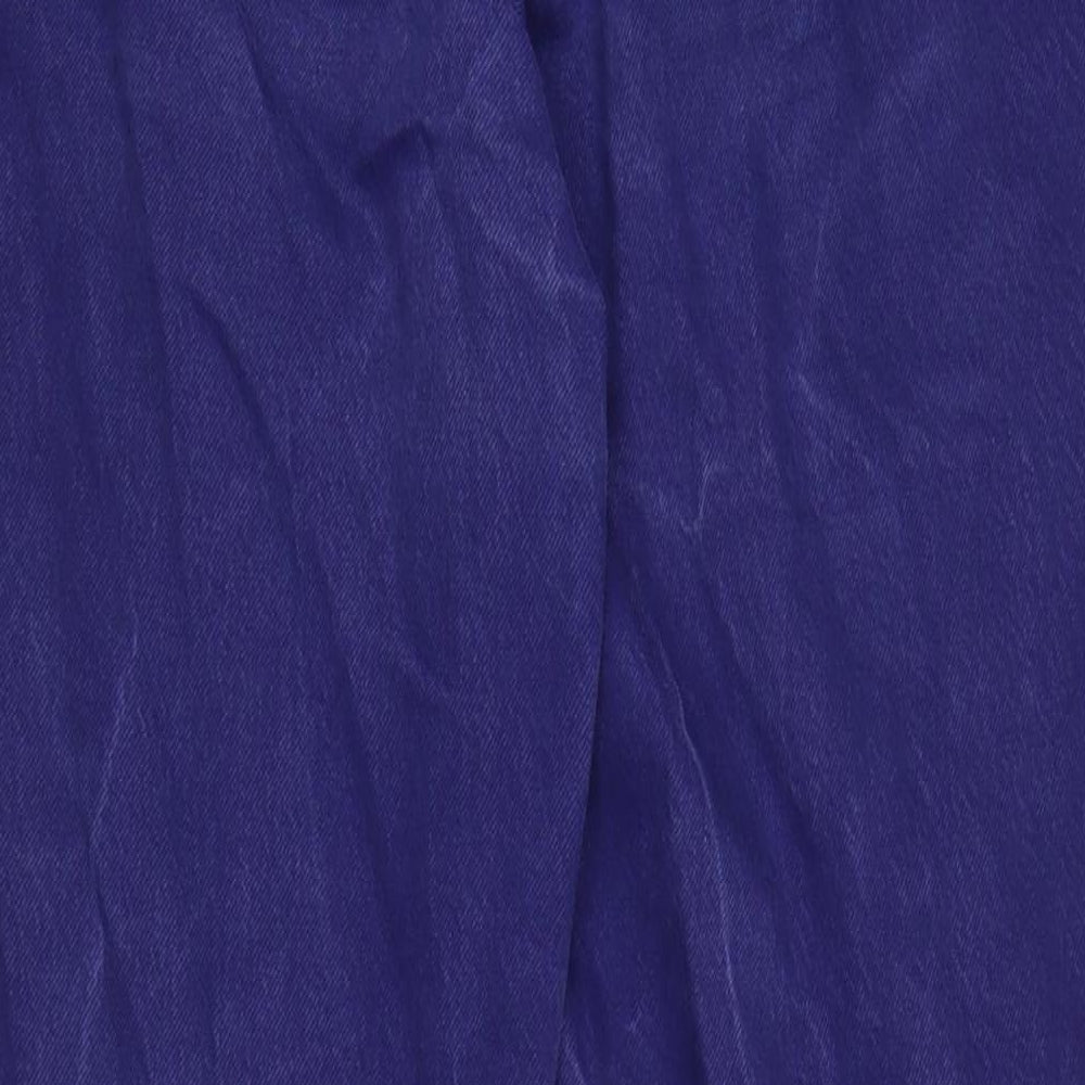 Zara Womens Purple Cotton Wide-Leg Jeans Size 8 L34 in Regular Zip