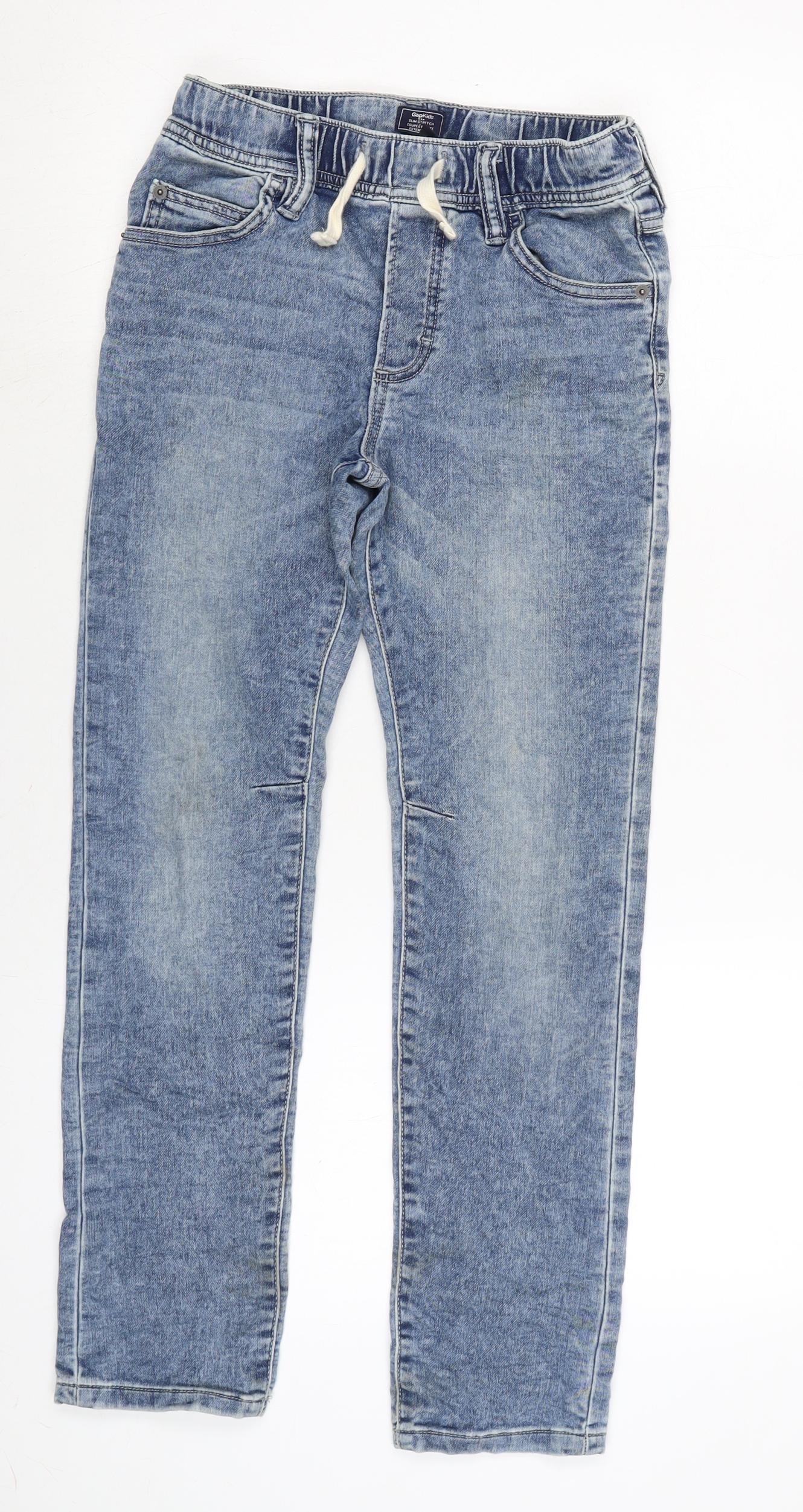 Gap Boys Blue Cotton Straight Jeans Size 10-11 Years L26 in Regular Tie