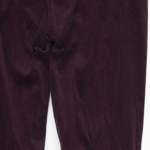 Marks and Spencer Womens Purple Cotton Trousers Size 20 L29 in Regular Zip