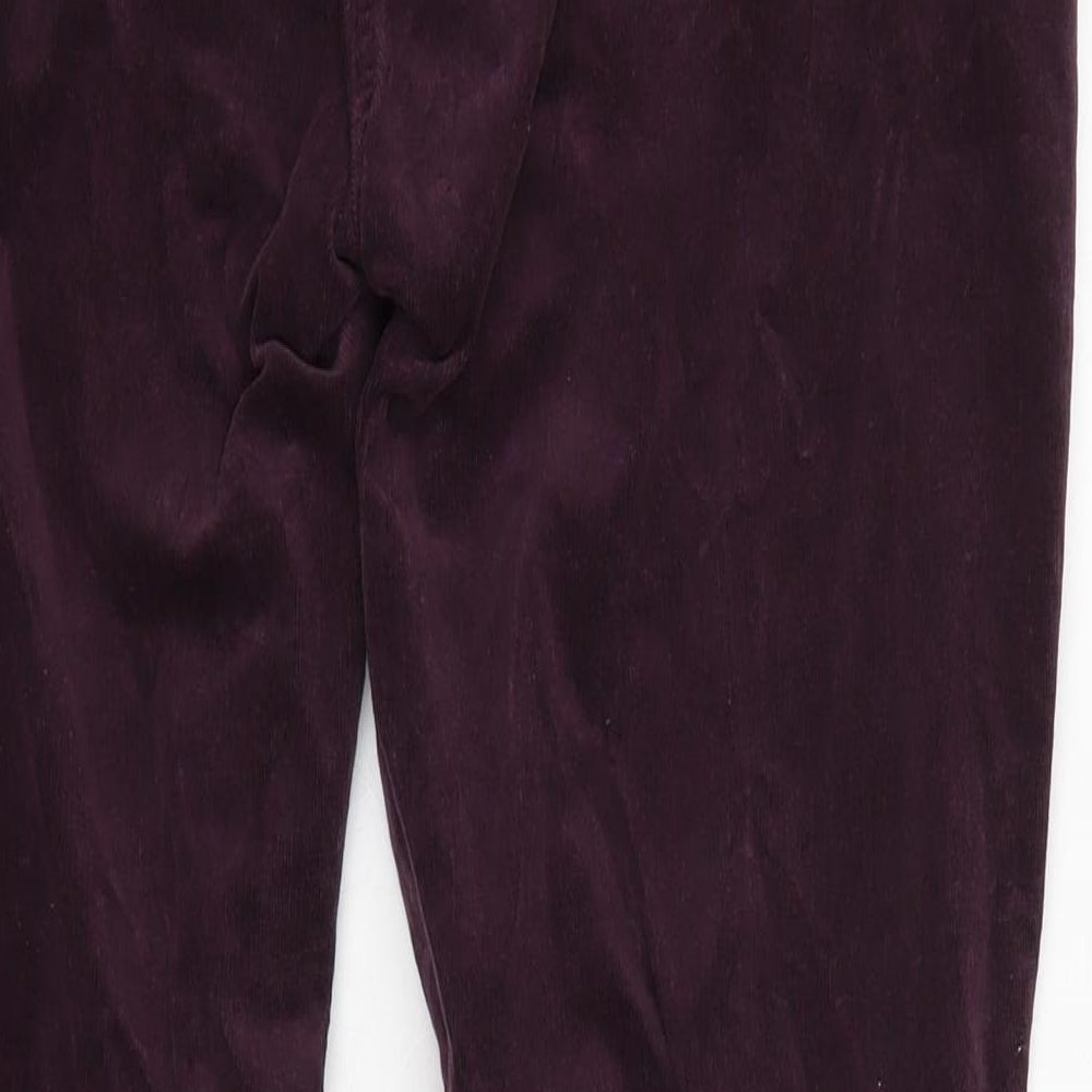 Marks and Spencer Womens Purple Cotton Trousers Size 20 L29 in Regular Zip