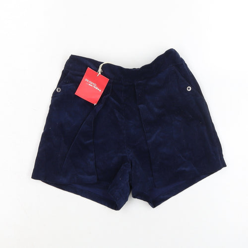 Du Pariel Girls Blue Cotton Boyfriend Shorts Size 8 Years Regular - Waist 18in .