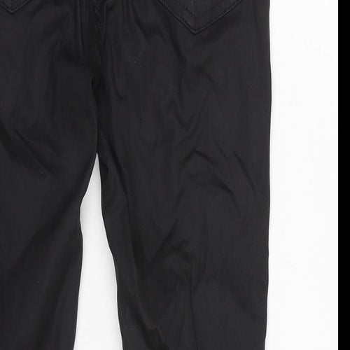 Topshop Womens Black Cotton Blend Tapered Jeans Size 30 L28 in Regular Zip