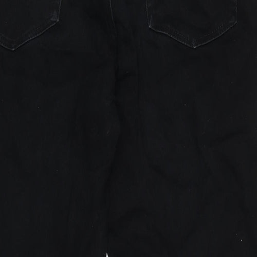 George Mens Black Cotton Straight Jeans Size 33 in L29 in Regular Zip