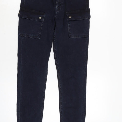 Topshop Womens Blue Cotton Blend Tapered Jeans Size 26 in L28.5 in Regular Zip