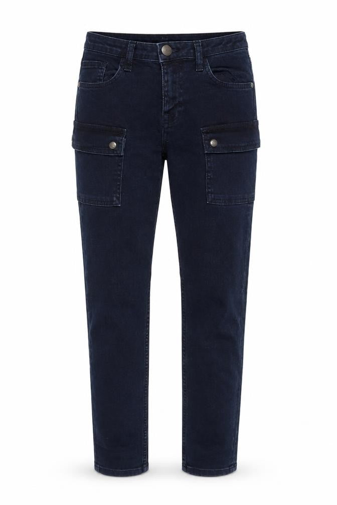 Topshop Womens Blue Cotton Blend Tapered Jeans Size 26 in L28.5 in Regular Zip