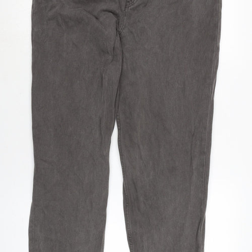 ASOS Mens Grey Cotton Straight Jeans Size 30 in L32 in Regular Zip