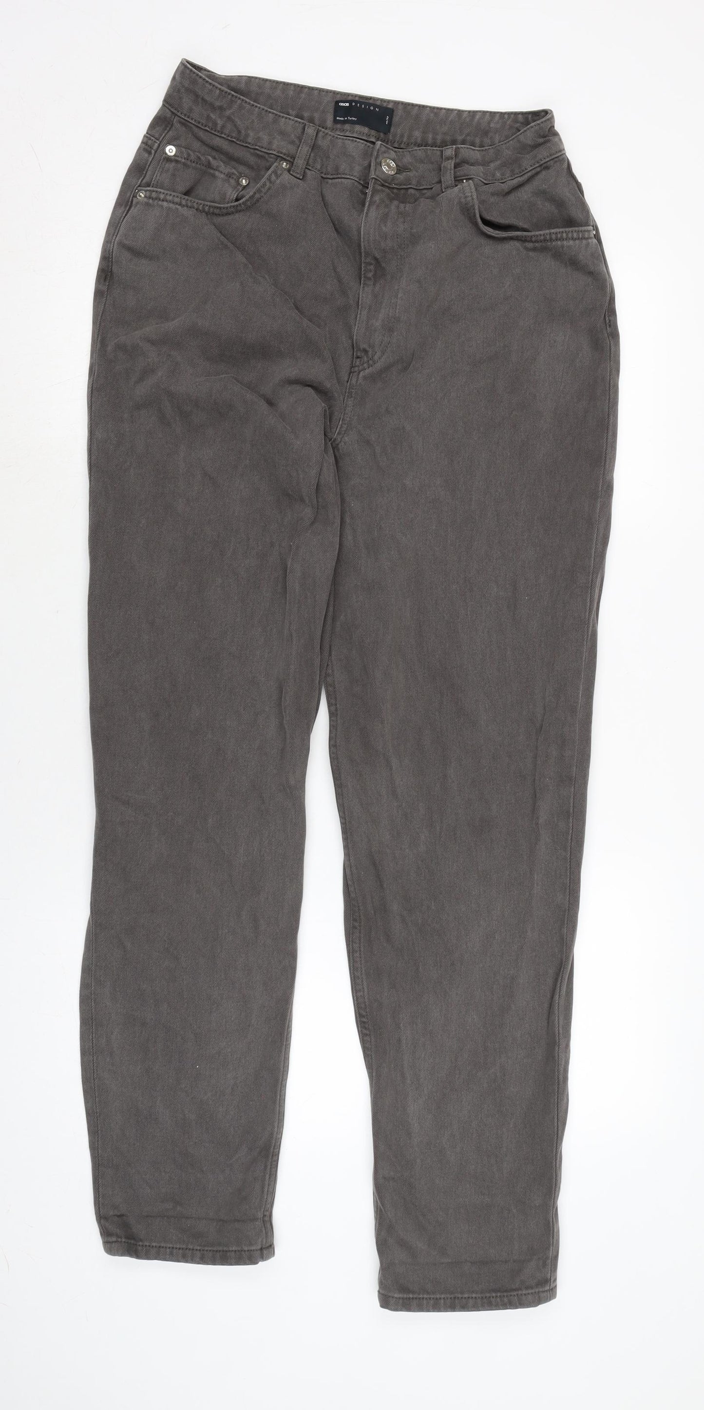 ASOS Mens Grey Cotton Straight Jeans Size 30 in L32 in Regular Zip