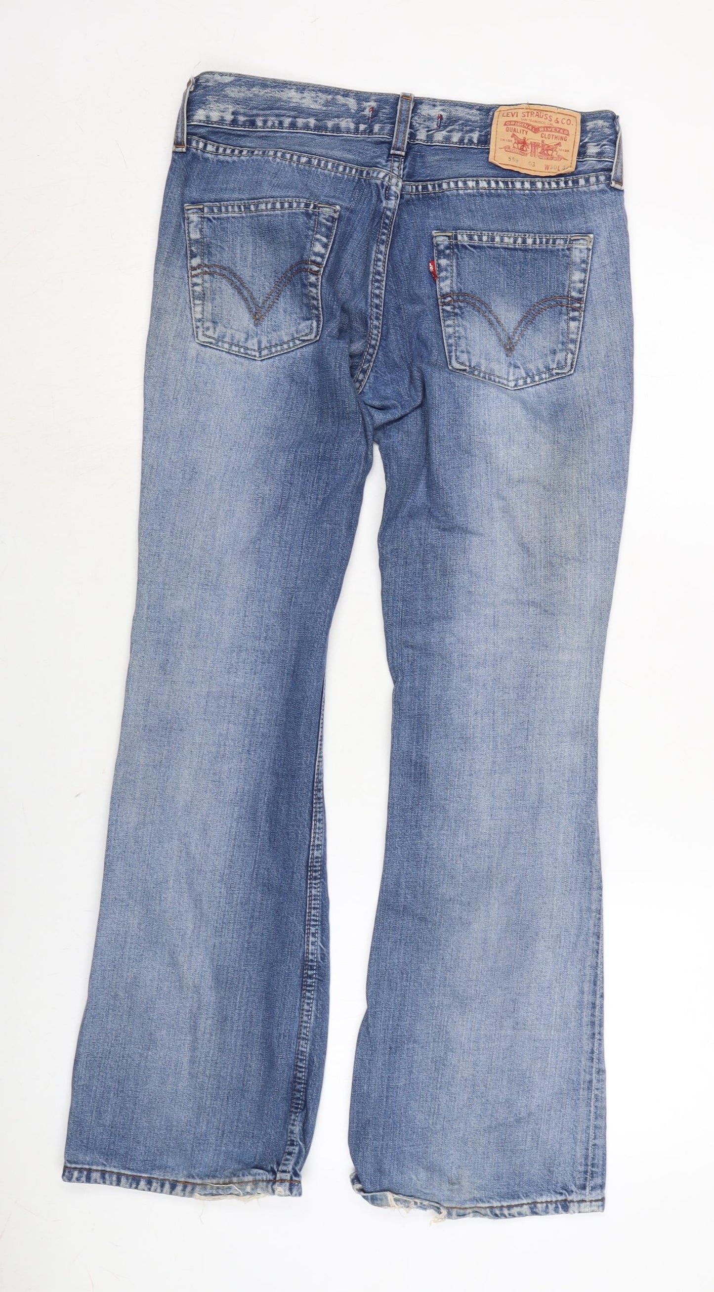 Levi's Womens Blue Cotton Bootcut Jeans Size 30 in L30 in Regular Zip