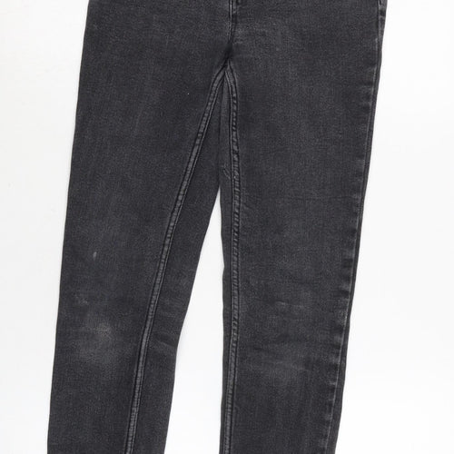 New Look Womens Grey Cotton Blend Skinny Jeans Size 10 L26.5 in Regular Zip