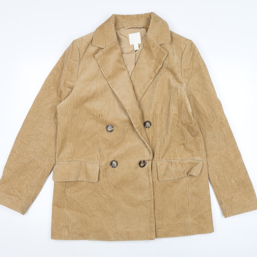 H&M Womens Brown Jacket Size 14 Button