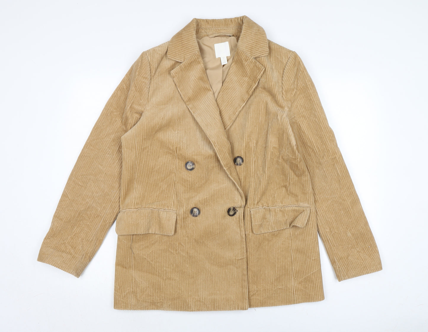 H&M Womens Brown Jacket Size 14 Button