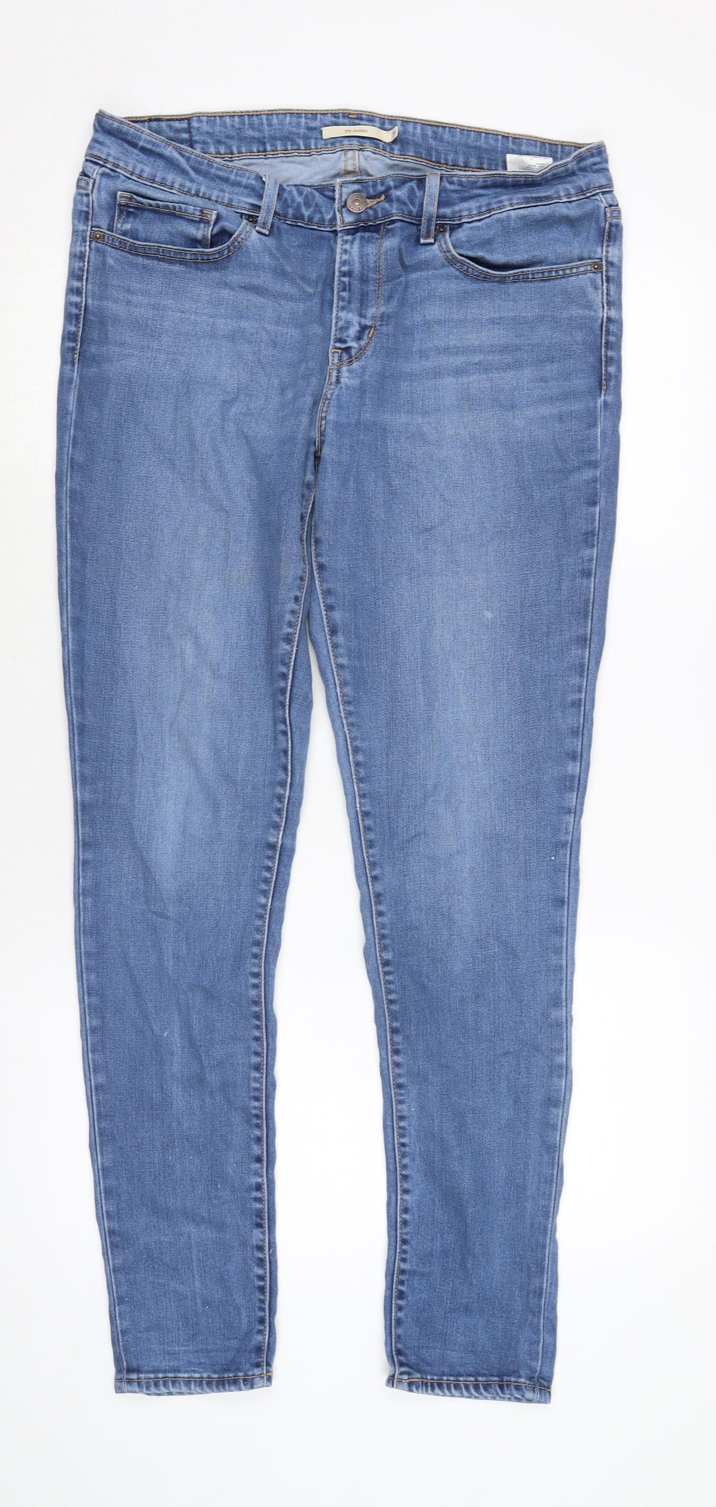 Levis Womens Blue Cotton Blend Skinny Jeans Size 32 in L30 in Regular Zip