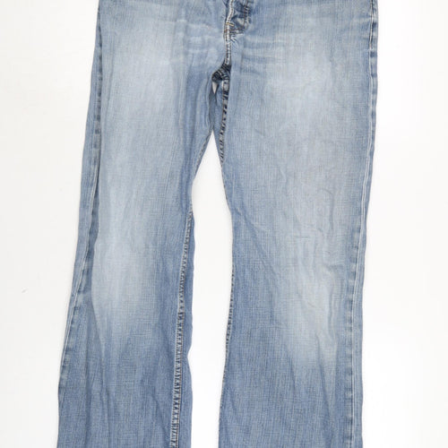 French Connection Mens Blue Cotton Flared Jeans Size 32 in L31 in Regular Button