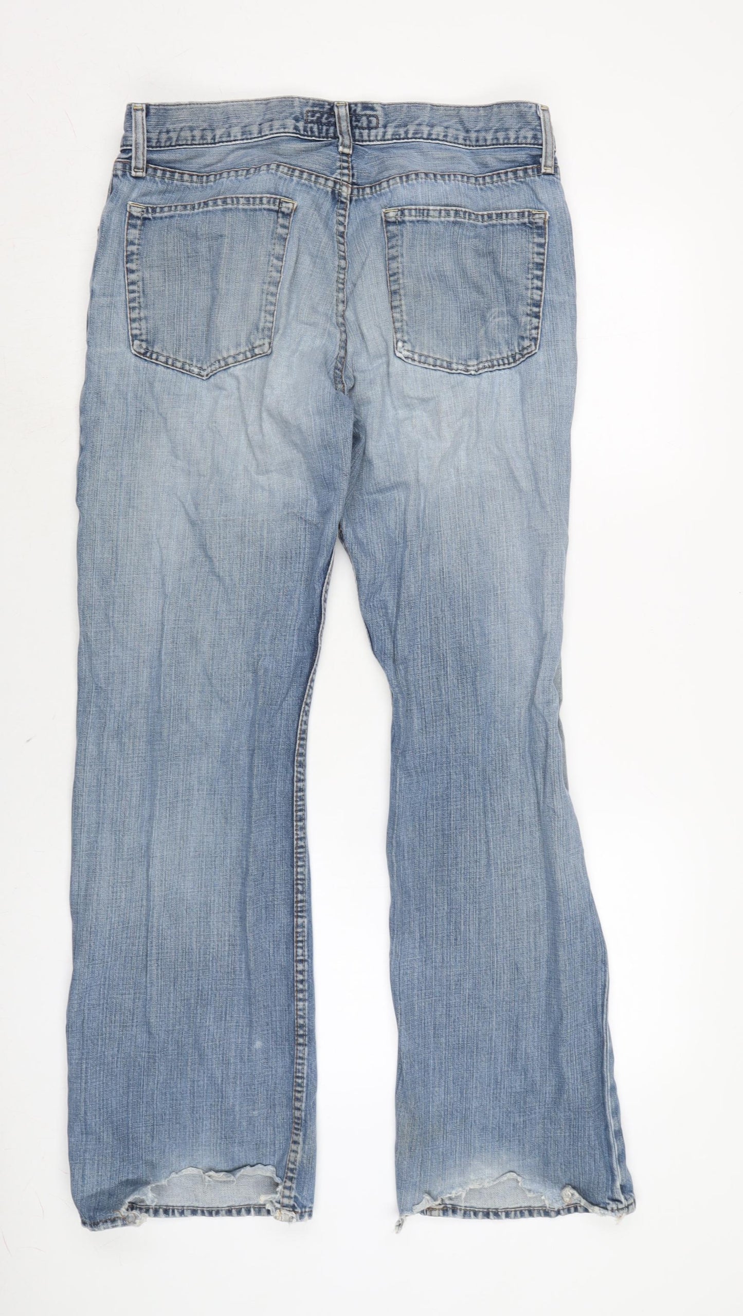 French Connection Mens Blue Cotton Flared Jeans Size 32 in L31 in Regular Button