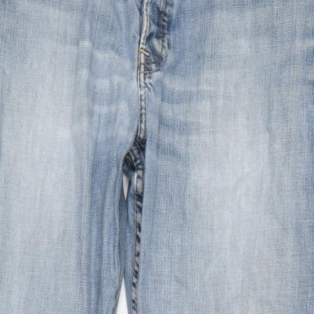 French Connection Mens Blue Cotton Flared Jeans Size 32 in L31 in Regular Button