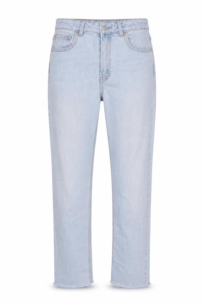 Denim & Co. Womens Blue Cotton Blend Straight Jeans Size 10 L25 in Regular Zip