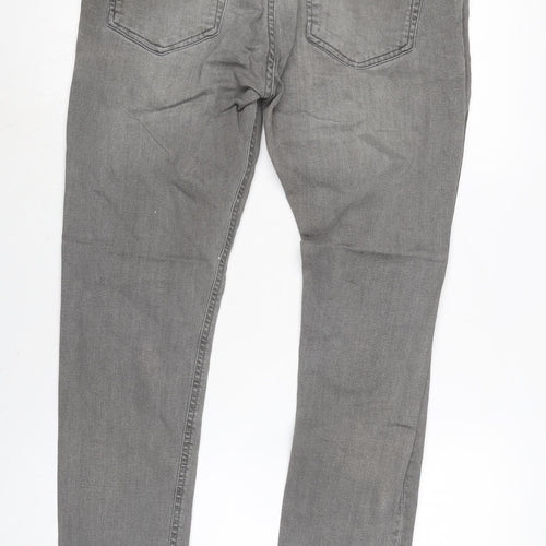 NEXT Mens Grey Cotton Blend Skinny Jeans Size 32 in L27 in Regular Zip