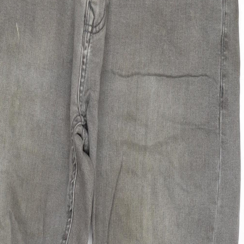 NEXT Mens Grey Cotton Blend Skinny Jeans Size 32 in L27 in Regular Zip