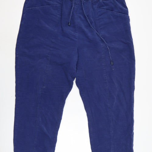 EWM Womens Blue Cotton Trousers Size 22 L24 in Regular Tie