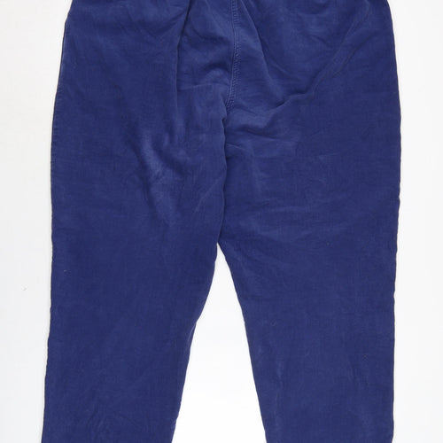 EWM Womens Blue Cotton Trousers Size 22 L24 in Regular Tie