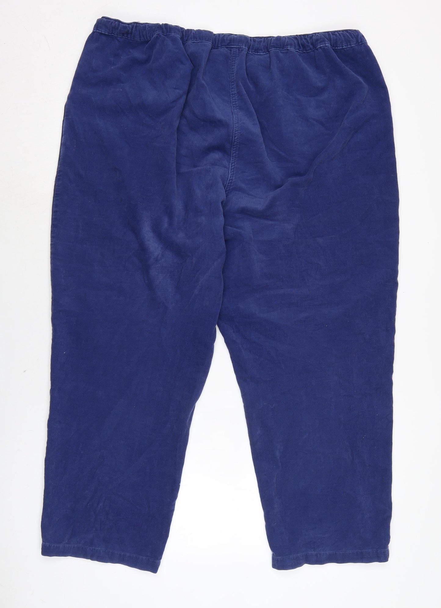 EWM Womens Blue Cotton Trousers Size 22 L24 in Regular Tie