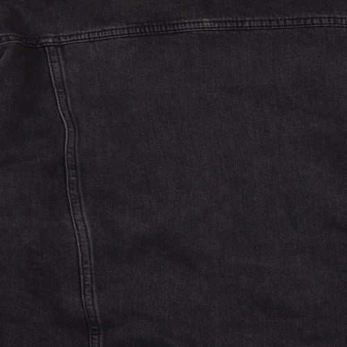 Topshop Womens Black Biker Jacket Size 16 Button