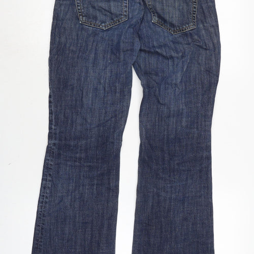 Gap Womens Blue Cotton Blend Cropped Jeans Size 30 in L28 in Regular Zip - Distressed