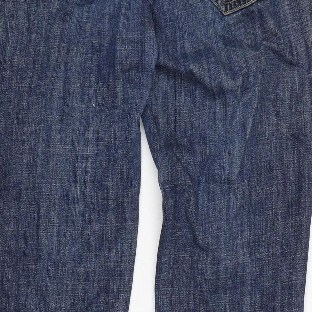 Gap Womens Blue Cotton Blend Cropped Jeans Size 30 in L28 in Regular Zip - Distressed