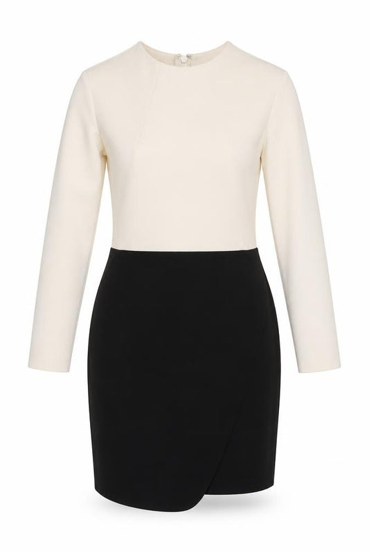Front view of Topshop women’s multicoloured polyester pencil dress, size UK 8, round neck