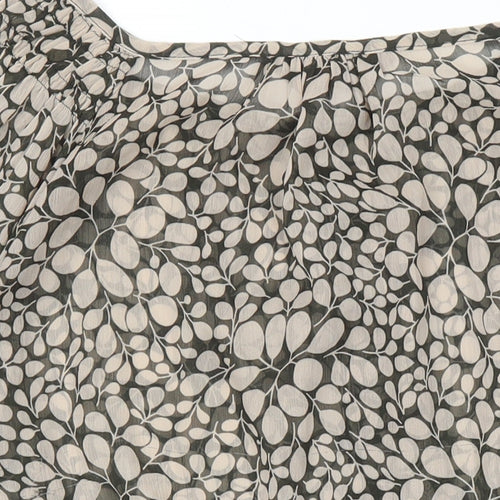 Marks and Spencer Womens Multicoloured Geometric Polyester Tunic Button-Up Size 16 Boat Neck